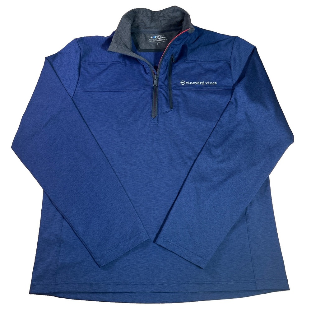 Vineyard Vines OTG On The Go Shep Shirt Mens S Blue 1/4 Zip Performance Pullover